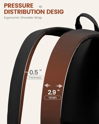 Miniatura 4 de LOVEVOOK Mochila para laptop para mujeres, mochila tote convertible para laptop, mochila ligera de viaje y trabajo para computadora, Negro, 15,6