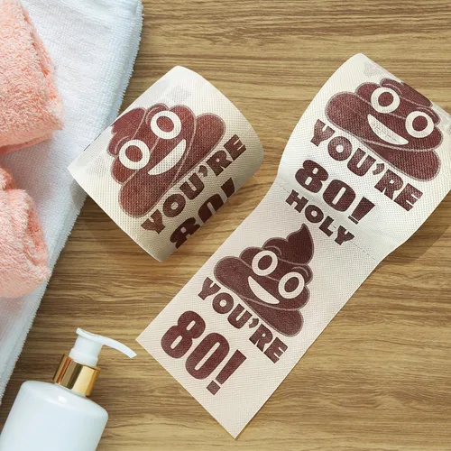 Miniatura 6 de Decoraciones de cumpleaños número 80 para hombres y mujeres, ideas de regalos de 80 años para él y ella, rollo de papel higiénico de broma 80 Años