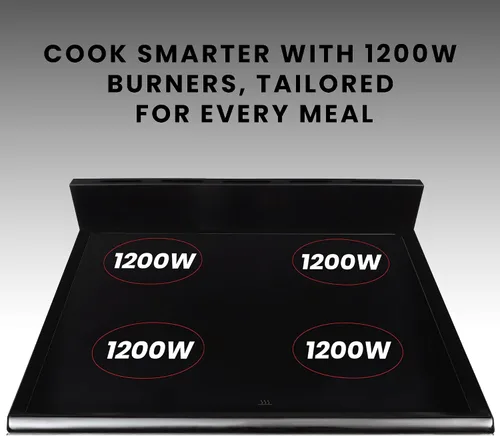 Miniatura 6 de Equator - Cocina eléctrica de 20 pulgadas con horno de convección y freidora de aire, 4 quemadores de cerámica, diseño compatible con ADA, estufa