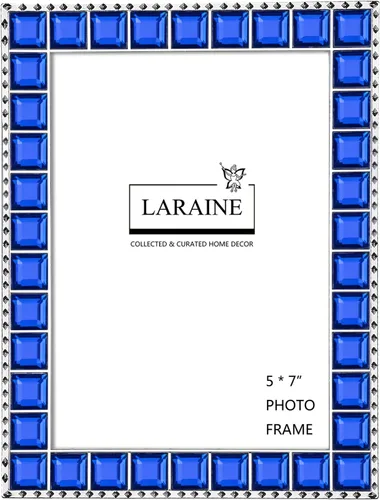 Miniatura 13 de LARAINE Marco de Fotos 4x6 con Diamantes de Imitación de Metal y Cristal de Alta Definición para Mostrar Fotografías en Mesa, Decorativo para el Azul