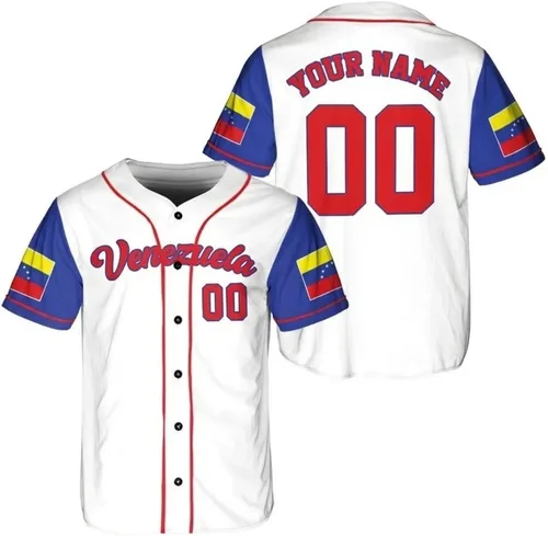 Miniatura 6 de Camiseta de béisbol de Venezuela, número de nombre personalizado, camisa de Beisbol Venezuela, camiseta deportiva de orgullo de la bandera