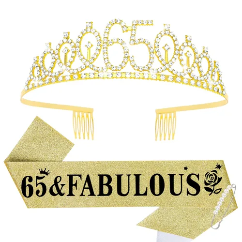 Miniatura 8 de Casoty Juego de diadema y tiara de 40 y fabuloso, oro rosa, para decoraciones de cumpleaños de 40 años, regalos para mujeres, decoraciones de fiesta