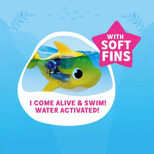 Miniatura 2 de Robo Alive Junior Baby Shark - Aletas de silicona para cantar y nadar Baby Shark (amarillo) por ZURU