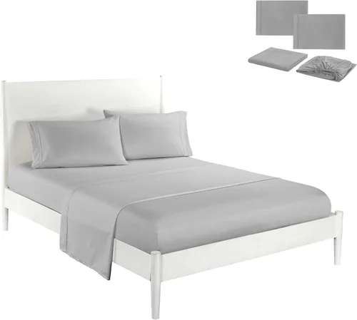 Miniatura 8 de Sábanas de cama, transpirables, refrescantes y cómodas, sábanas autolimpiantes con infusión de plata, juego de sábanas de 3 piezas (café, individual)