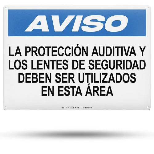 Miniatura 7 de TRADESAFE Letrero de protección ocular requerida de PPE – Letrero de pared, letrero de seguridad de aluminio de instalación rápida, reflector