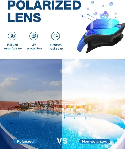 Miniatura 2 de ZIONOR G1 - Gafas de natación polarizadas unisex para mujeres adultas, antiniebla, 100% anti UV, gafas de buceo A1 (polarizado + azul espejo)
