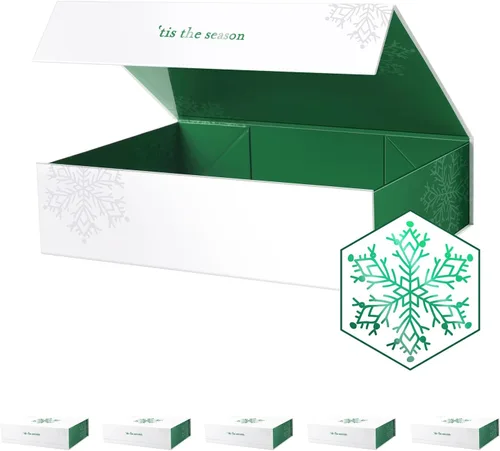 Miniatura 23 de PACKHOME Caja de regalo de 11.5 x 8 x 2.5 pulgadas, caja resistente para camisas con tapa magnética para múltiples ocasiones (negro brillante)