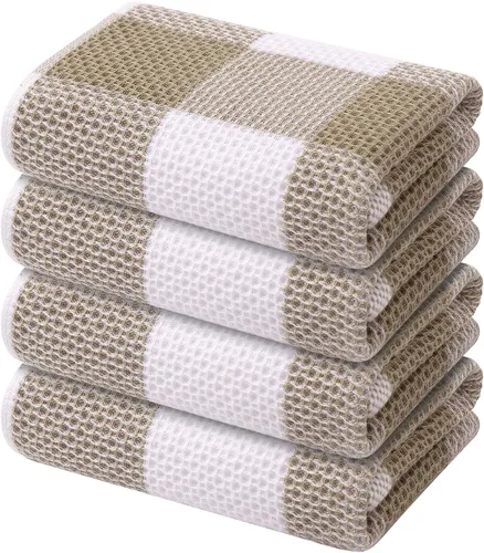 Miniatura 19 de Mordimy Toallas de cocina 100% algodón con tejido de gofre, 13 x 28 pulgadas, paños de cocina súper suaves y absorbentes para secar platos, paquete