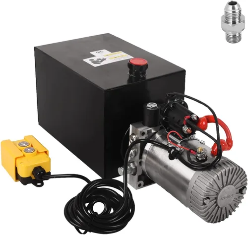 Miniatura 12 de Doppy Unidad de potencia hidráulica de 4 cuartos de galón, bomba de remolque de descarga de efecto único, bomba hidráulica, depósito de metal, 3200