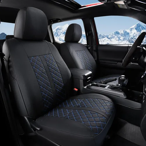 Miniatura 8 de Truckiipa Fundas de Asiento Automotrices Ajuste para Toyota Tacoma Asiento Delantero de Cuero Impermeable Cobertura Completa Fundas de Asiento
