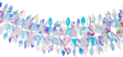 Miniatura 7 de 2 piezas de 30 pulgadas de adorno colgante de techo de forma de candelabro iridescente de papel de aluminio transparente, adornos decorativos