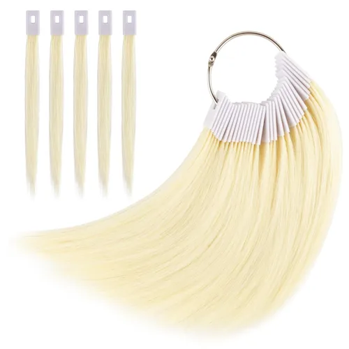 Miniatura 12 de Noverlife 30 muestras de cabello puro para prueba de color, cabello humano Remy real, kit de prueba de anillo de color de cabello negro, muestra