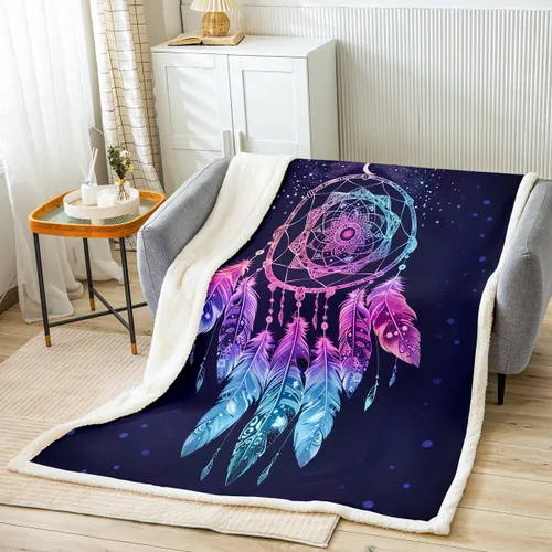 Miniatura 41 de Manta de forro polar con estampado de bailarina rosa para niñas, felpa suave y mullida para cama, sofá, bonita sherpa floral de hoja de palma Multi