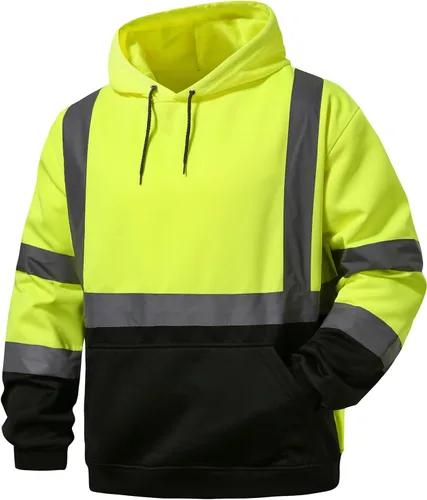Miniatura 12 de SKSAFETY Hi Vis - Sudaderas con capucha de seguridad para el trabajo para hombre, chaqueta con capucha reflectante de alta visibilidad de clase 3