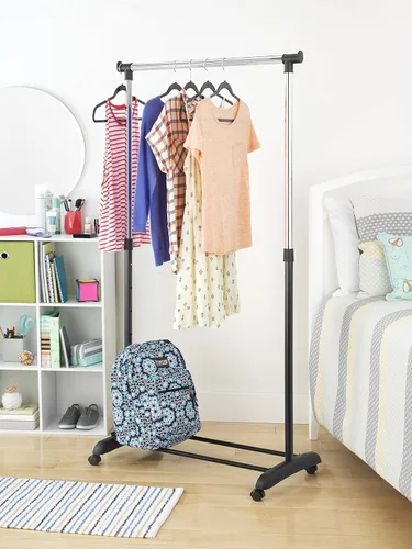 Miniatura 2 de Estante ajustable para prendas de Whitmor, 6024-3539, colección blanca Negro y cromo - 18.5 x 33 x 66 pulgadas