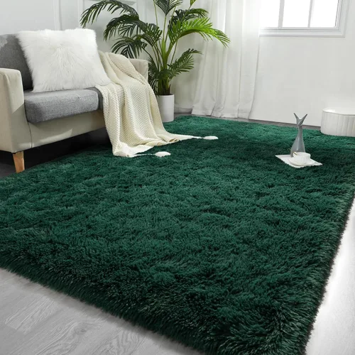 Miniatura 15 de FlyDOIT Alfombras de Área Grandes de 6x9 Pies para Sala de Estar, Alfombra Shaggy Teñida Anudada Rubor Esponjosa Alfombras Decorativas, Alfombras