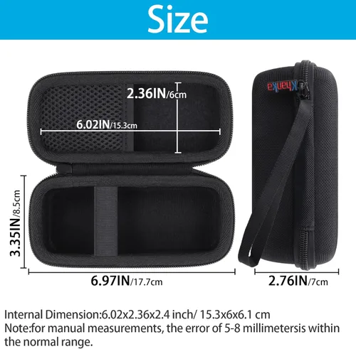 Miniatura 3 de Estuche de viaje rígido Khanka de repuesto para banco de energía portátil Anker Prime, 20100mAh 220W(A110B) /20000mAh,200W(A1336), solo estuche Negro