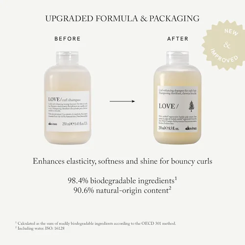 Miniatura 3 de Davines LOVE/Curl Shampoo, Creamy Taming Cleanser for Wavy & Curly Hair - Enhances Elasticity, Volume & Softness - Hydrating Baobab Pulp Formula