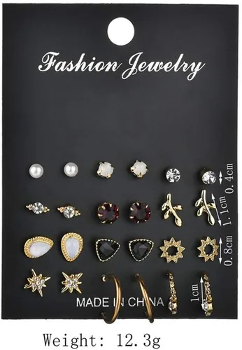 Miniatura 5 de Juego de joyas de piercing para mujer, 12 pares, a la moda, duradero y creativo