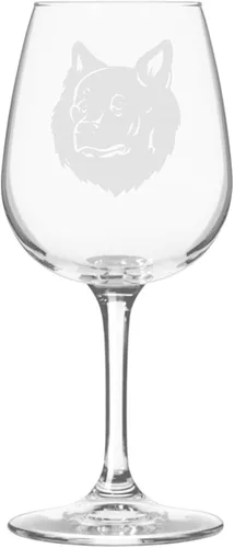 Miniatura 72 de Copa de vino de 12.75 onzas con diseño de perro grabado