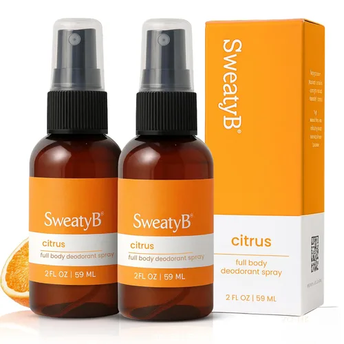 Miniatura 11 de SweatyB® Spray desodorante de cuerpo completo, no irritante, sensible a la piel, para mujeres y hombres, fabricado en Estados Unidos, cedro, 2