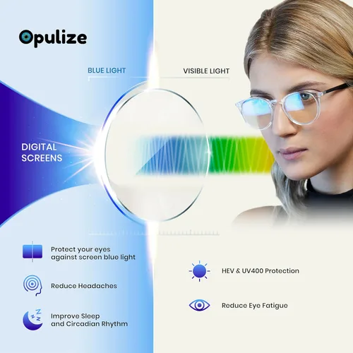 Miniatura 5 de OPULIZE SEE Gafas de Lectura con Bloqueo de Luz Azul para Mujeres y Hombres, Marco Estrecho, Bisagras de Resorte, Gafas para Computadora