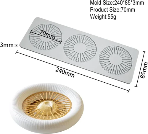 Miniatura 3 de TUKE Molde de encaje de silicona, gota de agua de 9.6 x 3.4 x 0.12 pulgadas, sin BPA, color al azar, 0.227 tazas, 1 pieza