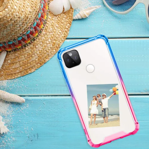 Miniatura 6 de Funda para Google Pixel 5, funda transparente con bonito degradado para teléfono, TPU reforzado, parte trasera de policarbonato duro, funda