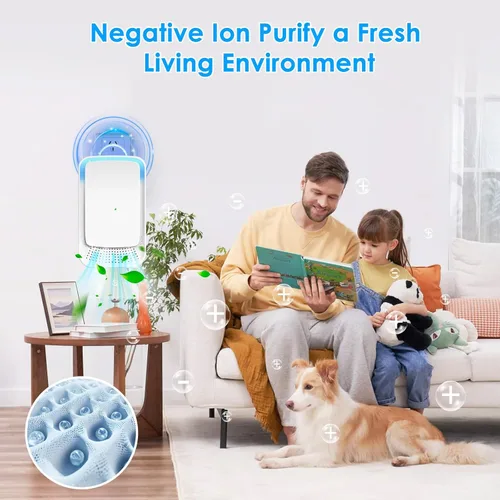 Miniatura 6 de Paquete de 4 purificadores de aire enchufables para el hogar, mini purificador de aire iónico para habitaciones pequeñas, ionizadores de aire
