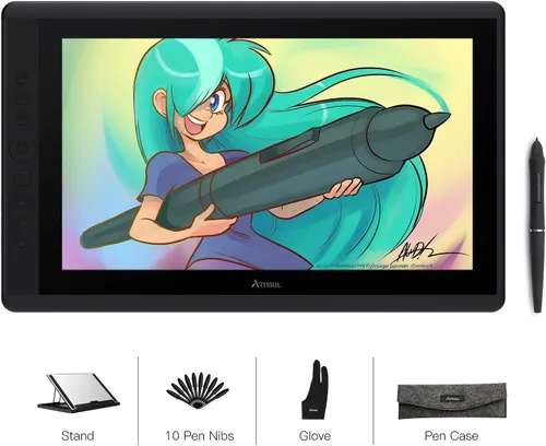 Artisul D16 Tableta de dibujo de 15.6 pulgadas con pantalla IPS Monitor de dibujo gráfico Full Laminated Pen Display Pantalla de lápiz óptico sin
