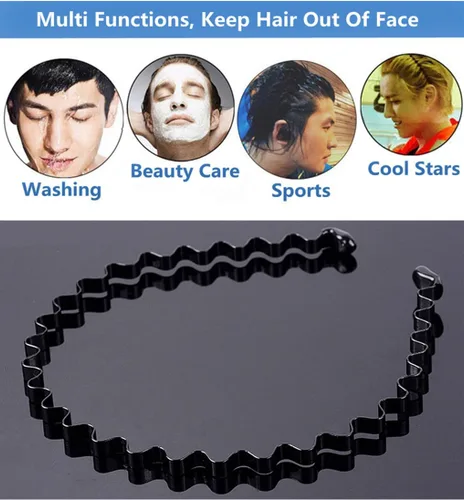 Miniatura 5 de bodbop XINGZHE Bandas para el cabello, diadema de metal para hombres y mujeres, diademas de moda para lavar la cara, maquillaje deportivo, banda