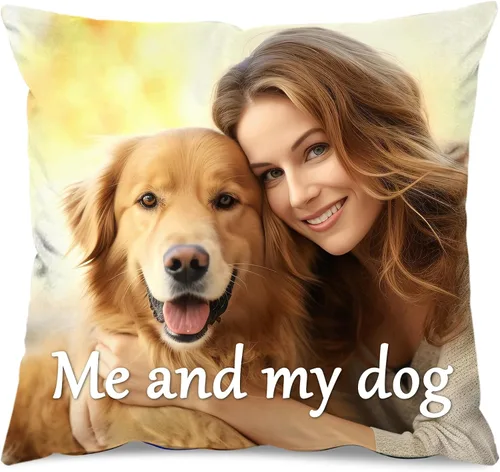 Miniatura 7 de Almohada personalizada, almohadas de fotos personalizadas con inserto – 16 x 16 pulgadas con impresión dúplex imagen/texto – Regalo único