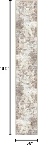 Miniatura 261 de IOHOUZE Alfombra abstracta lavable de 3 x 12 pies para pasillos, antideslizante para cocina, camino de entrada de lana sintética para interiores
