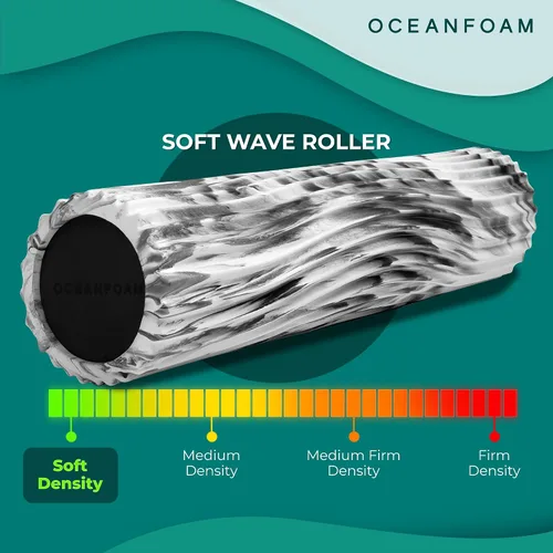 Miniatura 5 de Oceanfoam Soft Tidal Roller (mármol negro) - Rodillo de espuma de baja densidad para terapia física, dolor de espalda, ejercicio y estiramiento
