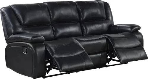 Miniatura 4 de Coaster Home Furnishings Camila - Madera y piel sintética - Sofá reclinable con movimiento manual, brazos acolchados de almohada y asiento Negro