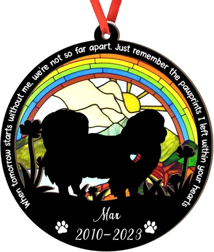 Miniatura 112 de Adorno personalizado para atrapasoles de sabueso afgano, adorno de Navidad de sabueso afgano, regalo para perro amante, sabueso afgano conmemorativo