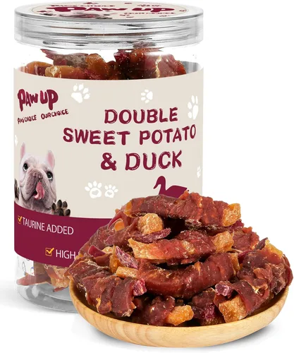 Miniatura 13 de PAWUP Golosinas para Perros Cecina de Pollo Envuelta en Batata Dulce, Ingredientes Naturales con Taurina, Golosinas para Perros Sin Granos, 12.5 oz