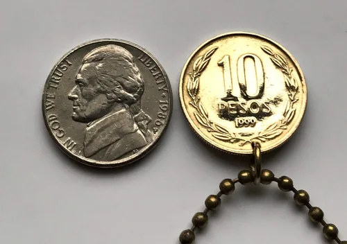 Miniatura 5 de 2008 Chile 10 Peso moneda colgante Santiago Bernardo O'Higgins Libertador Araucanía Iquique Rancagua La Pintana Temuco Coquimbo n003051