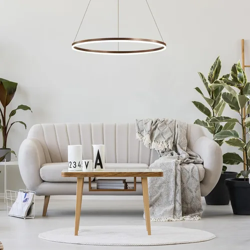 Miniatura 7 de LightInTheBox Moderno candelabro LED con anillo, 23.6 pulgadas, lámpara colgante de halo circular, minimalista, regulable, luz colgante de metal