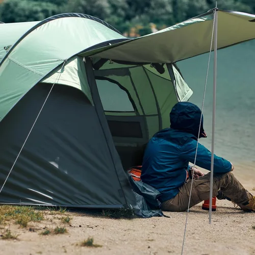 Miniatura 7 de Tienda de campaña desplegable para camping, tienda de campaña para 4 personas con almacenamiento adicional, protección UV, impermeable, costuras