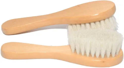 Miniatura 2 de Cepillo de limpieza facial seca con cerdas de lana suave, cepillo exfoliante de 6 pulgadas, 2 unidades de cepillo limpiador facial con mango