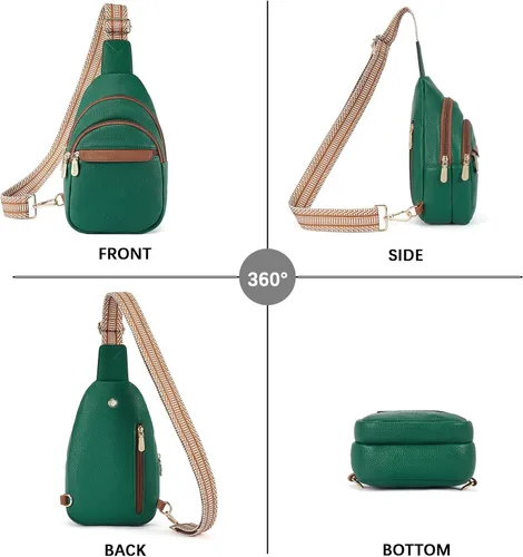 Miniatura 7 de BOSTANTEN Bolso bandolera pequeño para mujer, bolso cruzado de cuero, riñonera, bolsa de pecho para viajes