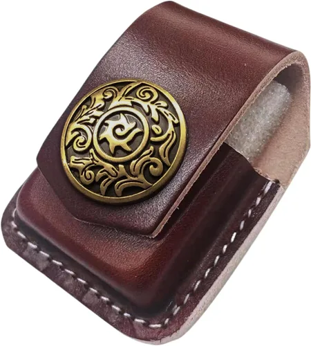 Miniatura 8 de Leather Lighter Case, Flip top Leather Lighter Pouch, Holder Case with Pocket Belt Loop,Handmade