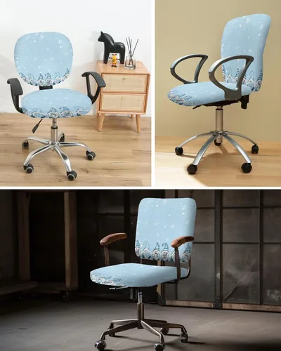 Miniatura 6 de Funda para silla de oficina de Navidad, funda elástica para asiento de silla de computadora, funda para respaldo, elástica, giratoria, cojín