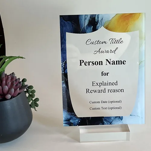 Miniatura 8 de Tina&Co Premio de trofeo personalizado, placa de premio personalizable, placa de premio personalizada, 6 tipos de fondos de mármol, 5 formas