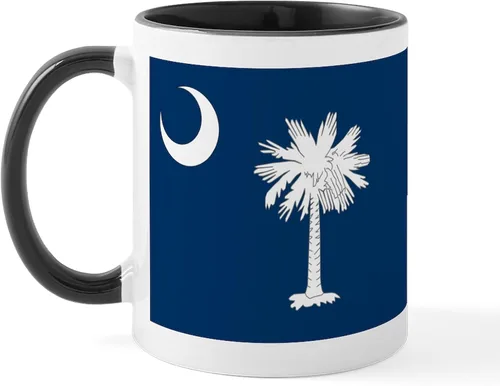 Miniatura 30 de CafePress Taza de café de cerámica de 11 oz (11.0 fl oz) de la bandera de Carolina del Sur Taza con la bandera de Carolina del Sur