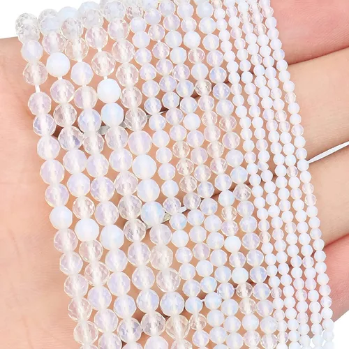 Miniatura 54 de 180 piezas 2mm Cuentas de piedras preciosas de turquesa africana natural facetada redonda suelta para hacer joyas