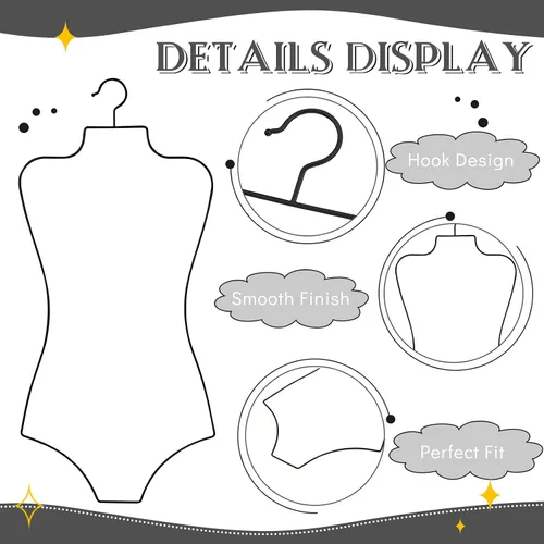 Miniatura 3 de Taiyin Colgador de bikini con forma de cuerpo Perchas de lencería de alambre para pantalla traje de baño traje de baño vestido deslizante