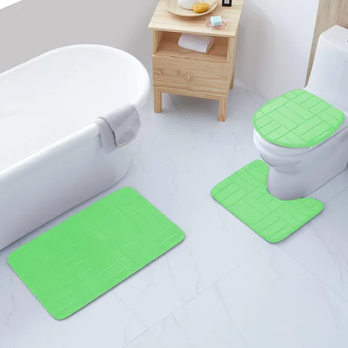 Miniatura 19 de All American Collection - Juego de 3 tapetes de baño de espuma viscoelástica con diseño de corona de felpa suave antideslizante para ducha, baño