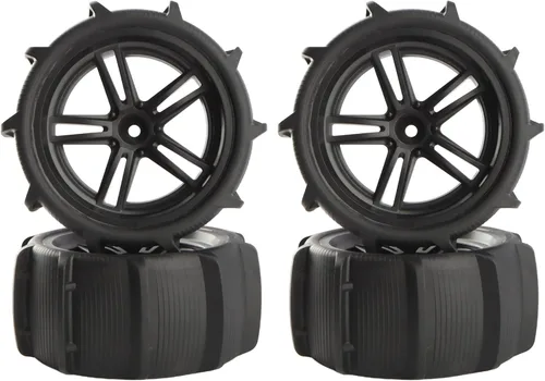 Miniatura 10 de 1/10 RC Neumáticos y ruedas de paleta 12mm Hex Tyer PX9200-29A para coches RC de alta velocidad 9125 X07 X08 X17 9155 9156 9201E 9205E 9206E 200E